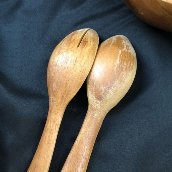 Large Monkey Pod Salad Bowl VTG MCM - Picture 6 of 9